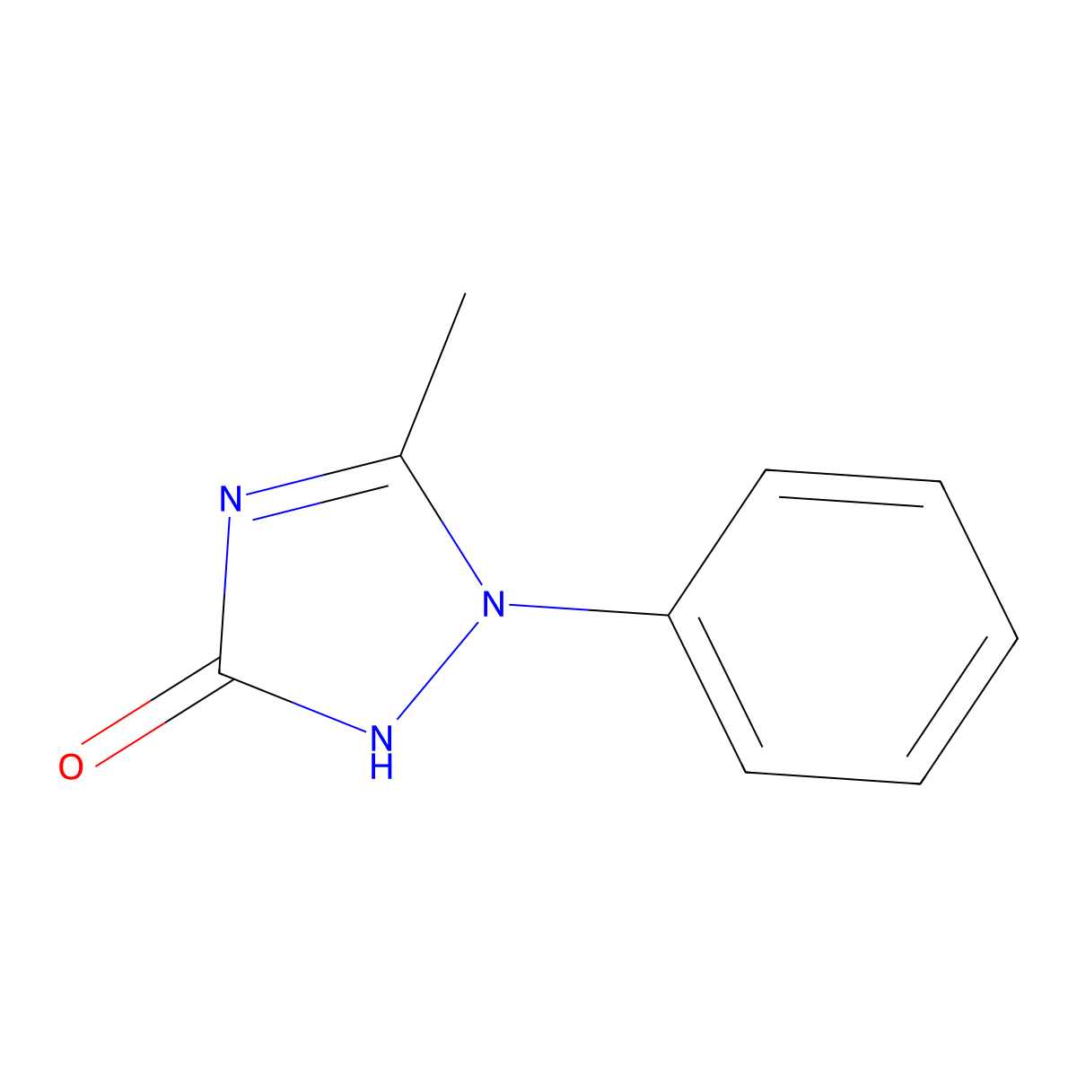 3-methyl-2-phenyl-1H-1,2,4-triazol-5-one molecular structure, CAS 37039-02-4