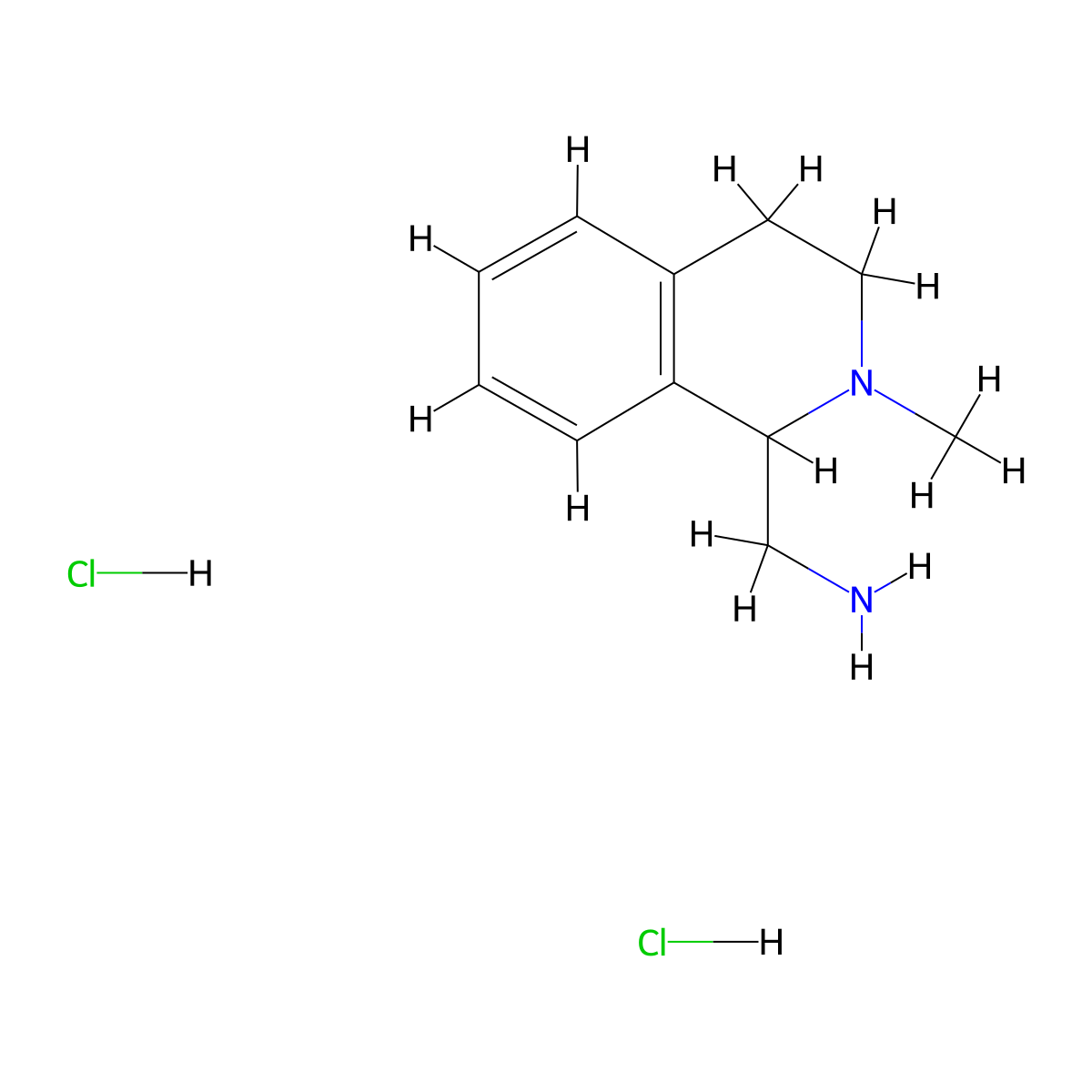 (2-Methyl-1,2,3,4-tetrahydroisoquinolin-1-yl)methanamine dihydrochloride molecular structure, CAS 37039-52-4