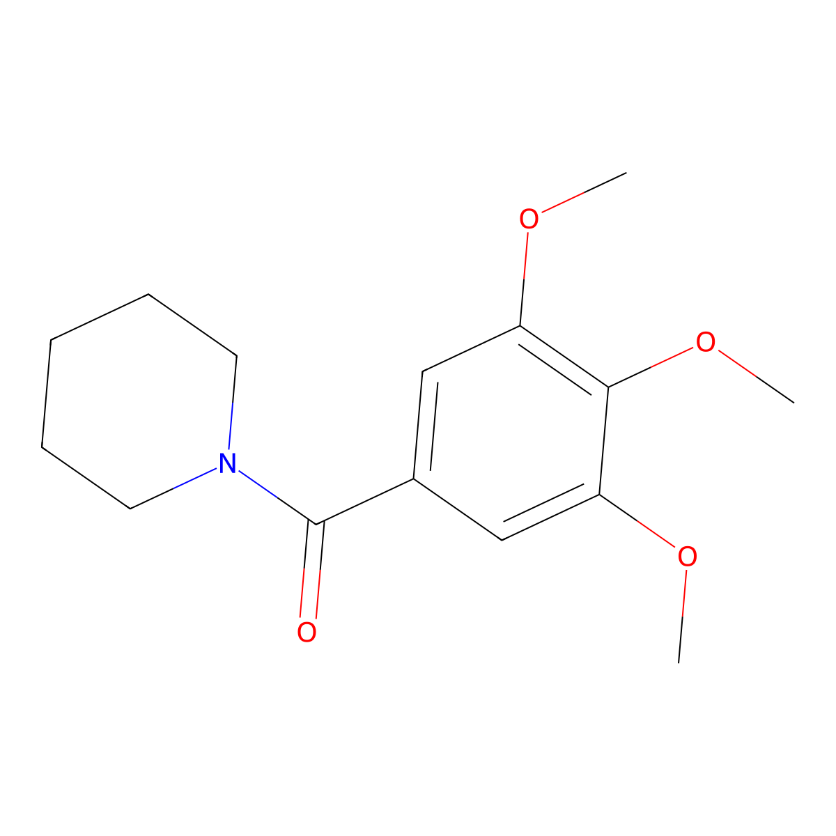 Piperidine, 1-(3,4,5-trimethoxybenzoyl)- molecular structure, CAS 3704-26-5