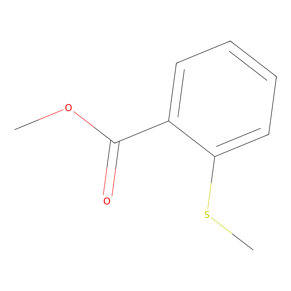 Benzoic acid, 2-(methylthio)-, methyl ester molecular structure, CAS 3704-28-7