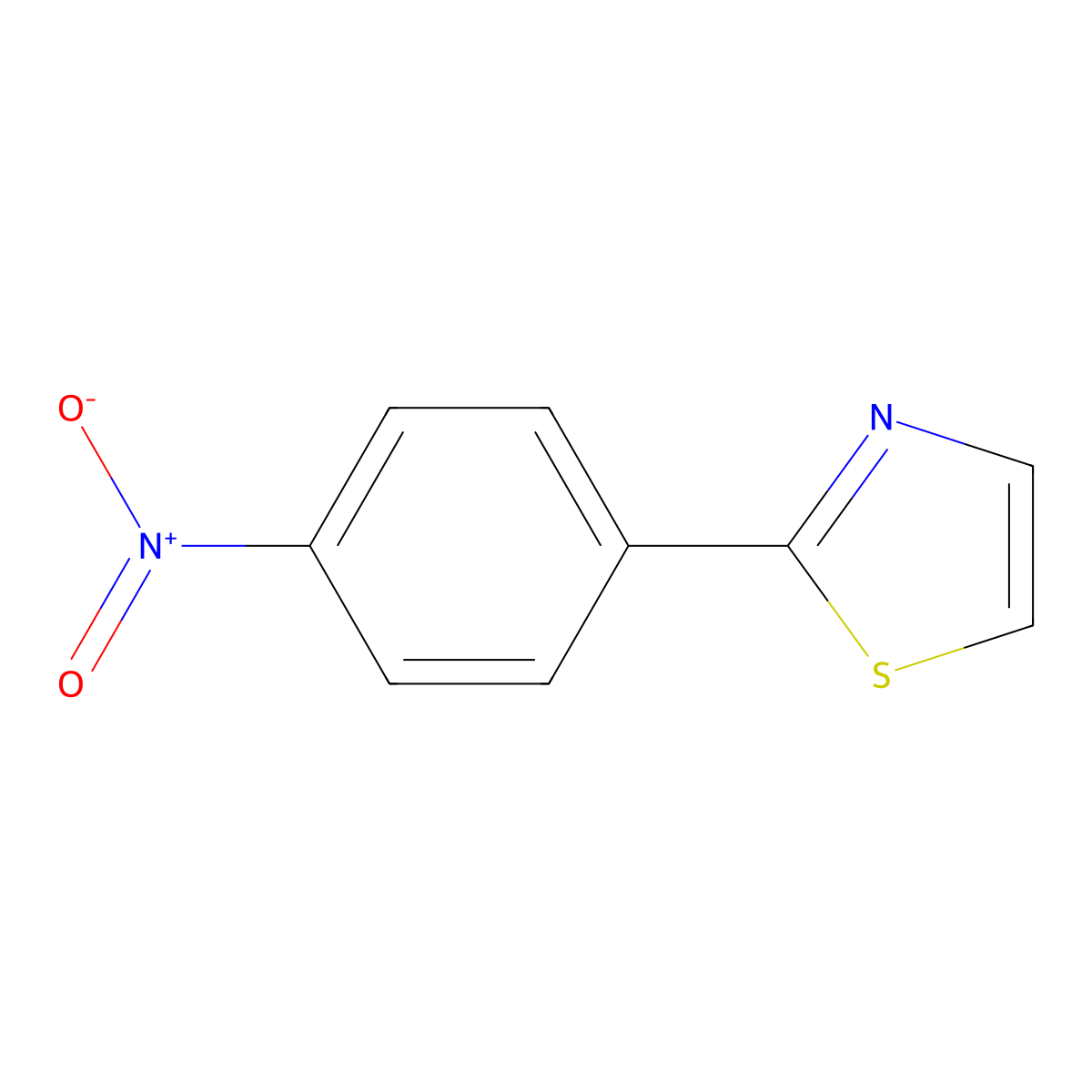 2-(4-Nitrophenyl)thiazole molecular structure, CAS 3704-41-4
