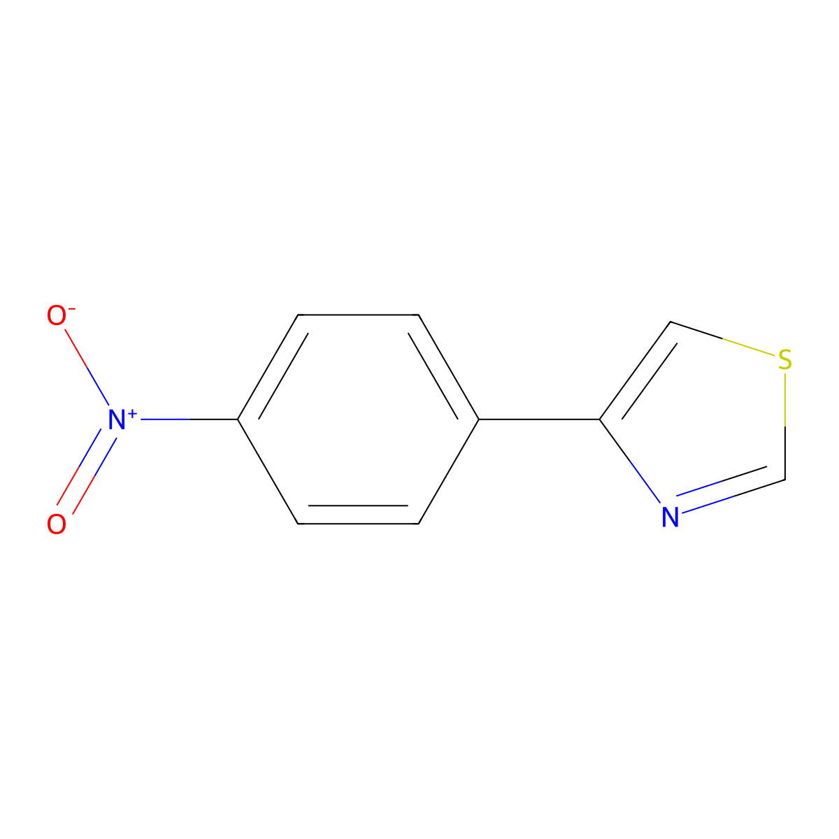 4-(4-Nitrophenyl)-1,3-thiazole molecular structure, CAS 3704-42-5