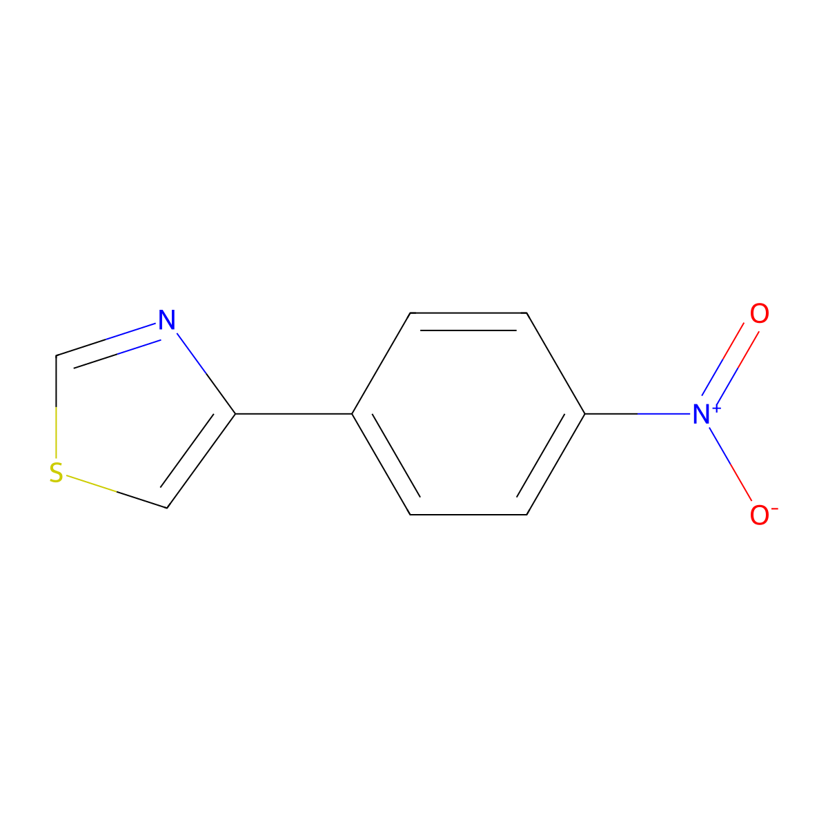 4-(4-Nitrophenyl)-1,3-thiazole molecular structure, CAS 3704-42-5