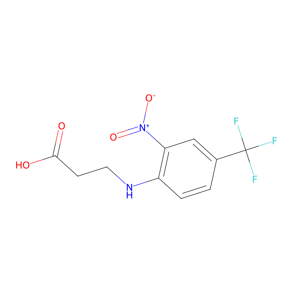 3-{[2-Nitro-4-(trifluoromethyl)phenyl]amino}propanoic acid molecular structure, CAS 37040-43-0