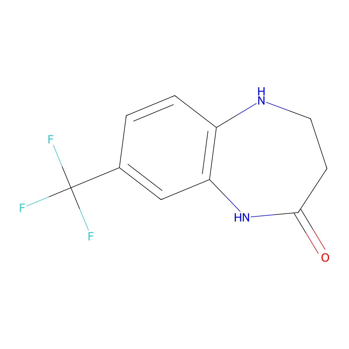 8-(trifluoromethyl)-1,3,4,5-tetrahydro-2H-1,5-benzodiazepin-2-one molecular structure, CAS 37040-48-5