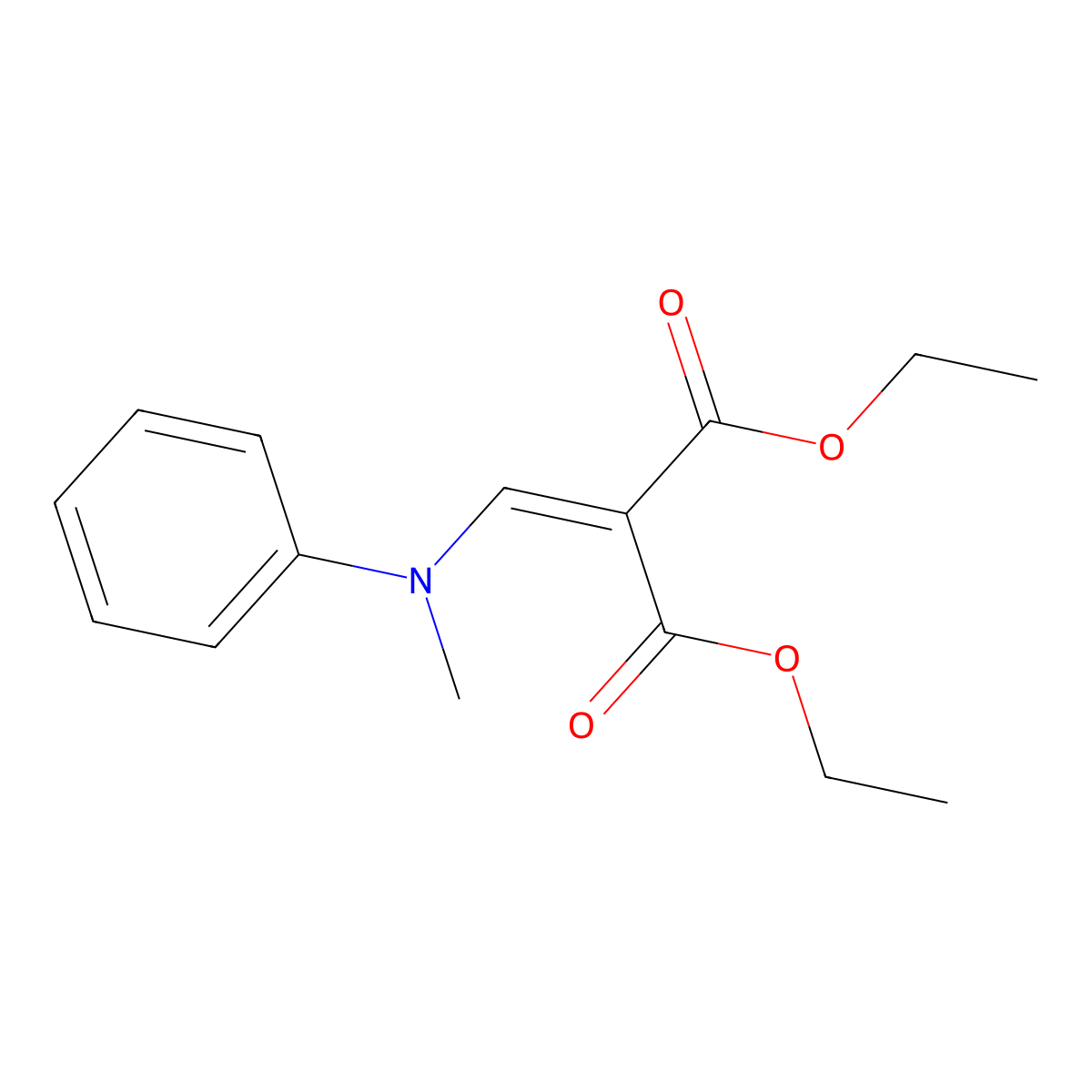 Diethyl {[methyl(phenyl)amino]methylidene}propanedioate molecular structure, CAS 37041-15-9