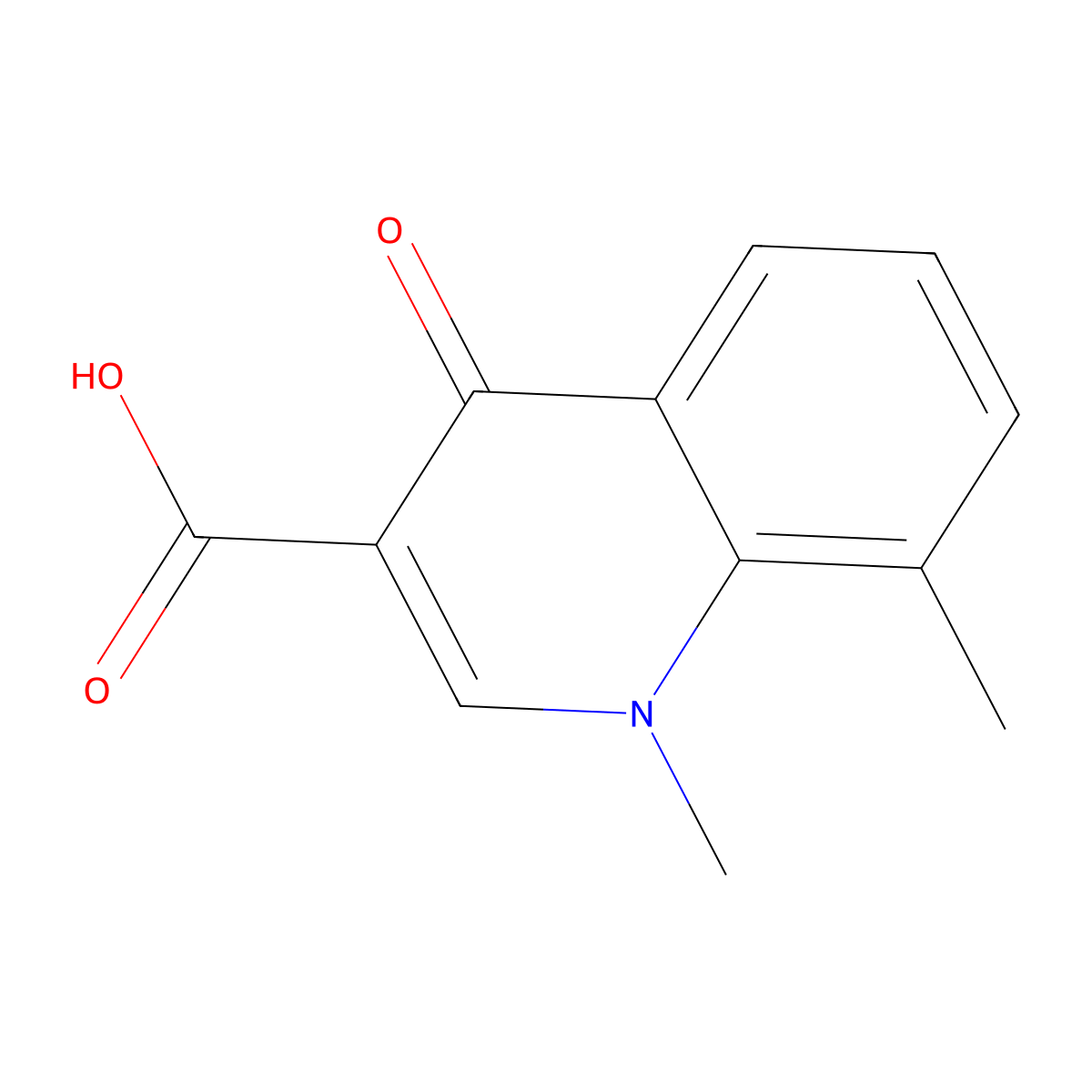 1,8-Dimethyl-4-oxo-1,4-dihydroquinoline-3-carboxylic acid molecular structure, CAS 37041-23-9