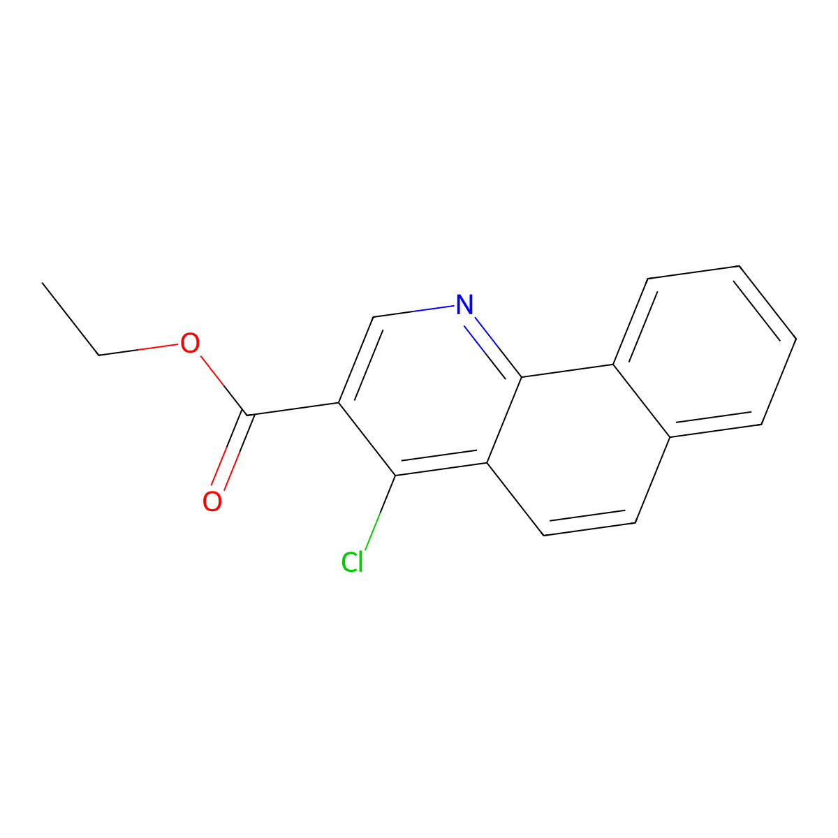 Ethyl 4-chlorobenzo[h]quinoline-3-carboxylate molecular structure, CAS 37041-30-8