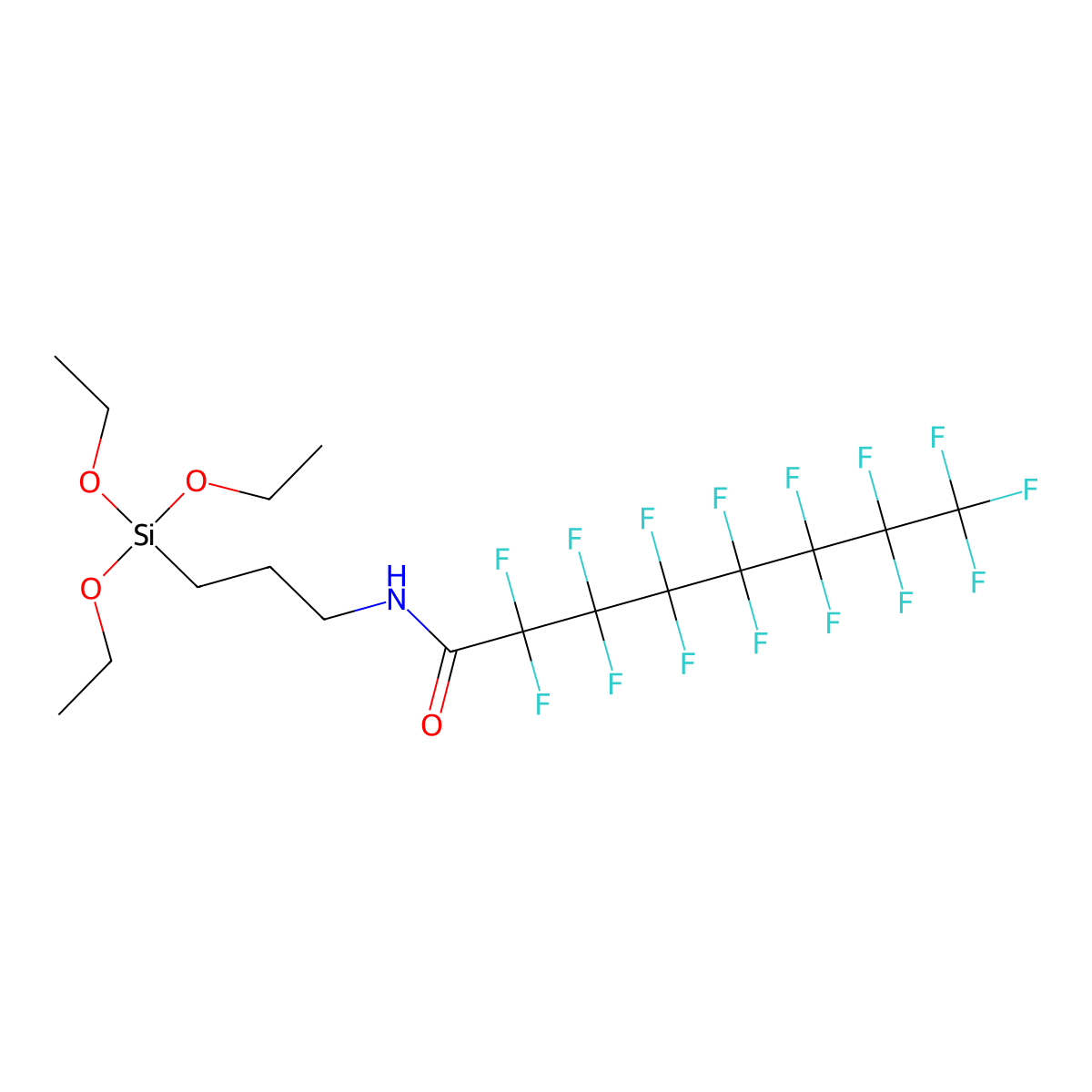 N-(3-Triethoxysilylpropyl)perfluorooctanoamide molecular structure, CAS 37043-12-2