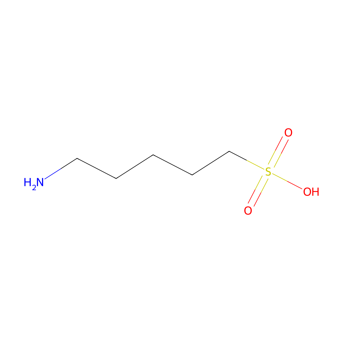 5-Aminopentanesulfonic acid molecular structure, CAS 37043-68-8