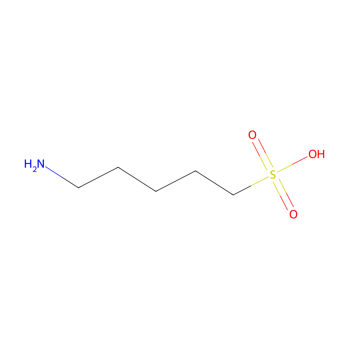 5-Aminopentanesulfonic acid molecular structure, CAS 37043-68-8