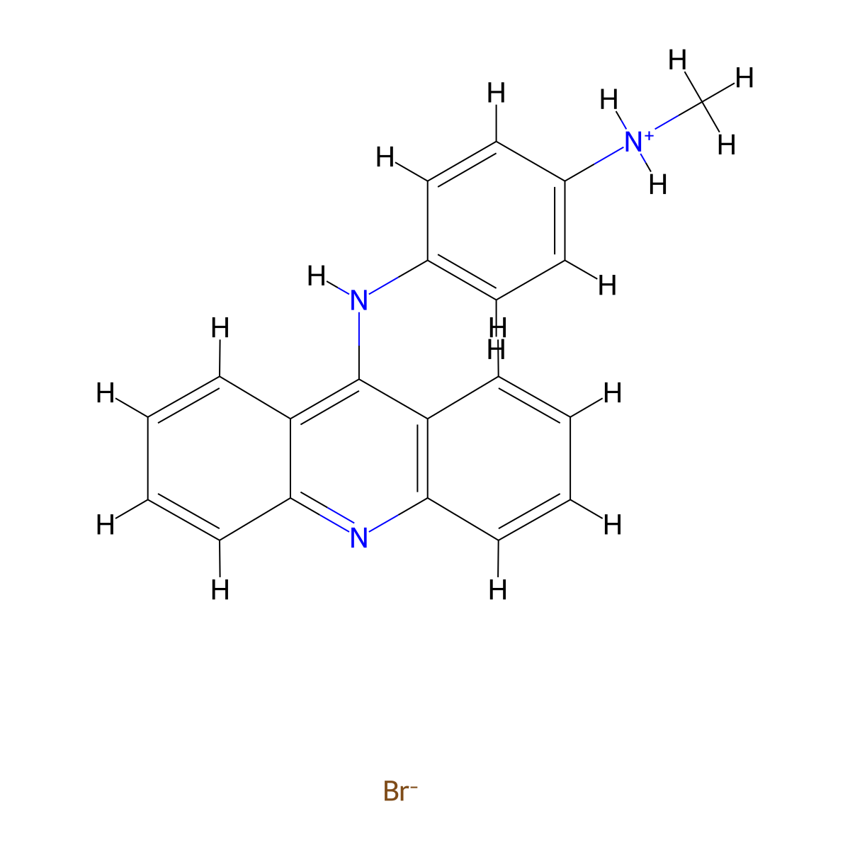 Acridine, 9-(p-(methylamino)anilino)-, hydrobromide molecular structure, CAS 37045-40-2