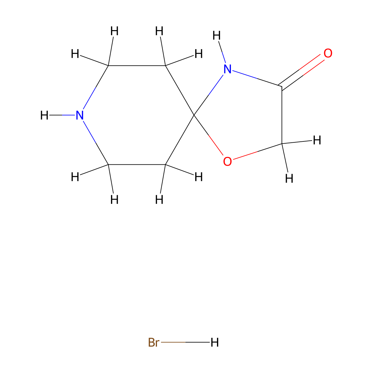 1-Oxa-4,8-diazaspiro[4.5]decan-3-one hydrobromide molecular structure, CAS 37048-63-8
