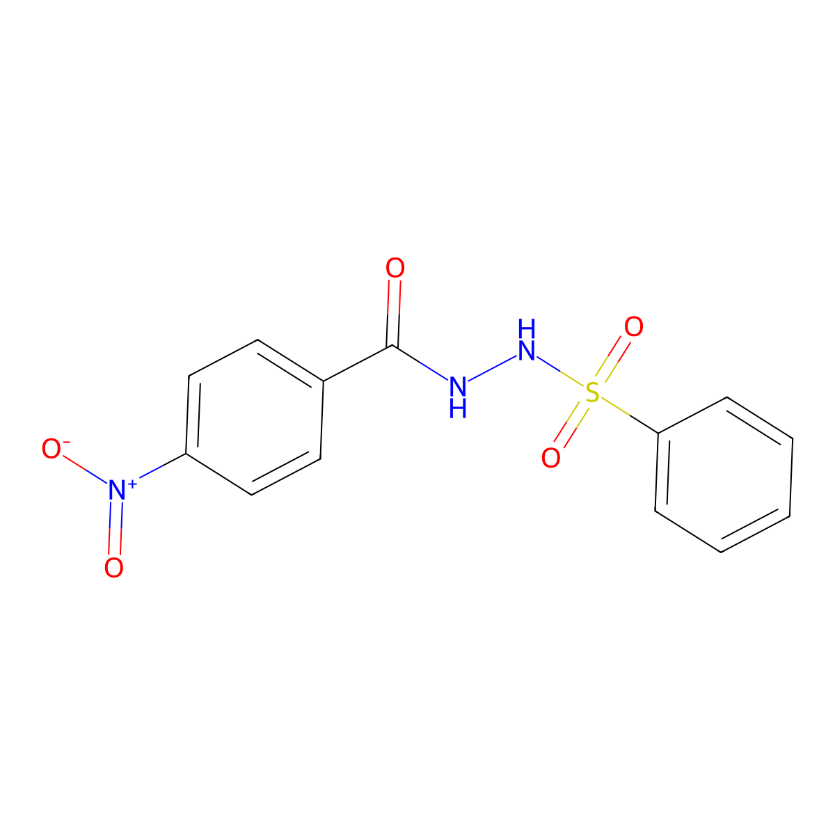 N'-(benzenesulfonyl)-4-nitrobenzohydrazide molecular structure, CAS 37049-67-5