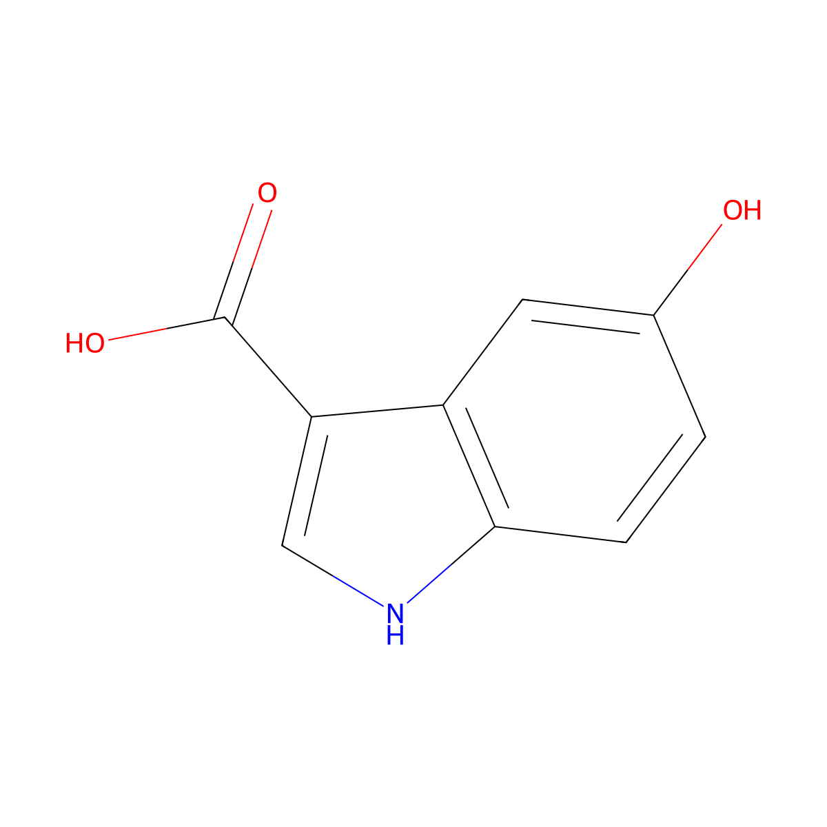 5-hydroxy-1H-indole-3-carboxylic acid molecular structure, CAS 3705-21-3