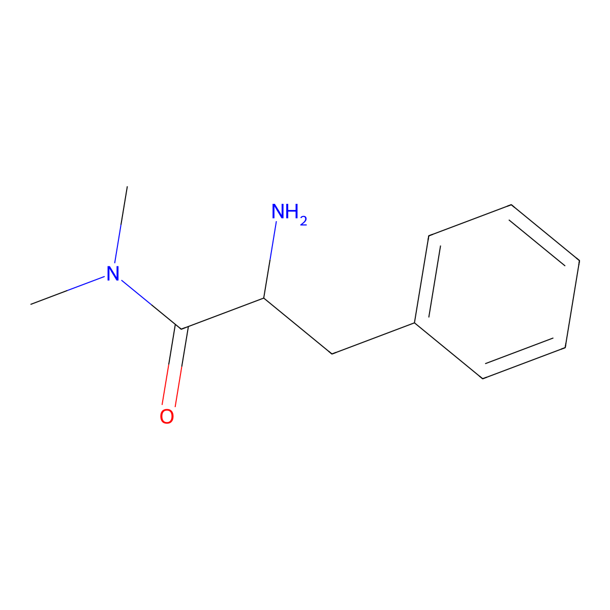 2-amino-N,N-dimethyl-3-phenylpropanamide molecular structure, CAS 3705-50-8