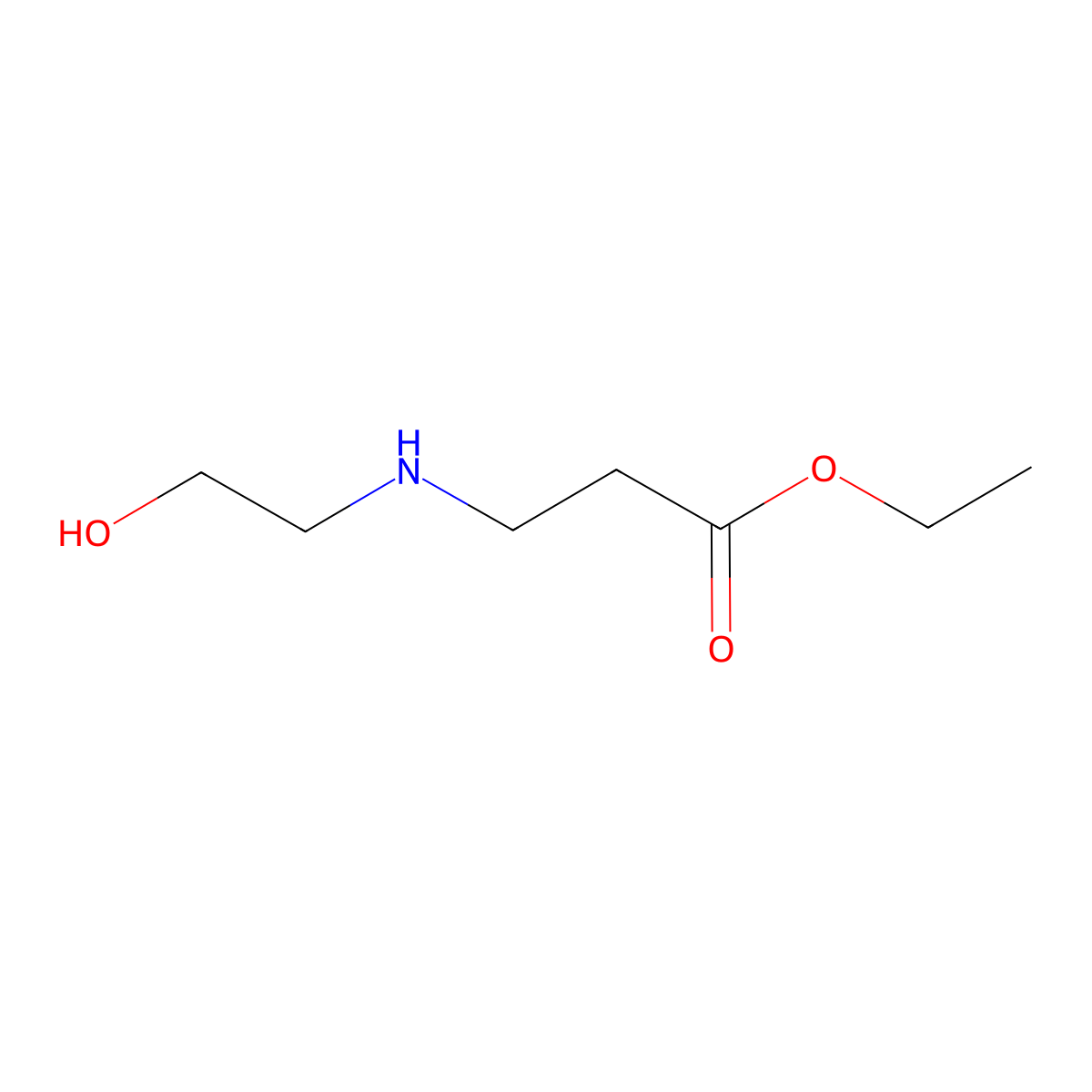 N-(2-Hydroxyethyl)-beta-alanine ethyl ester molecular structure, CAS 3705-57-5