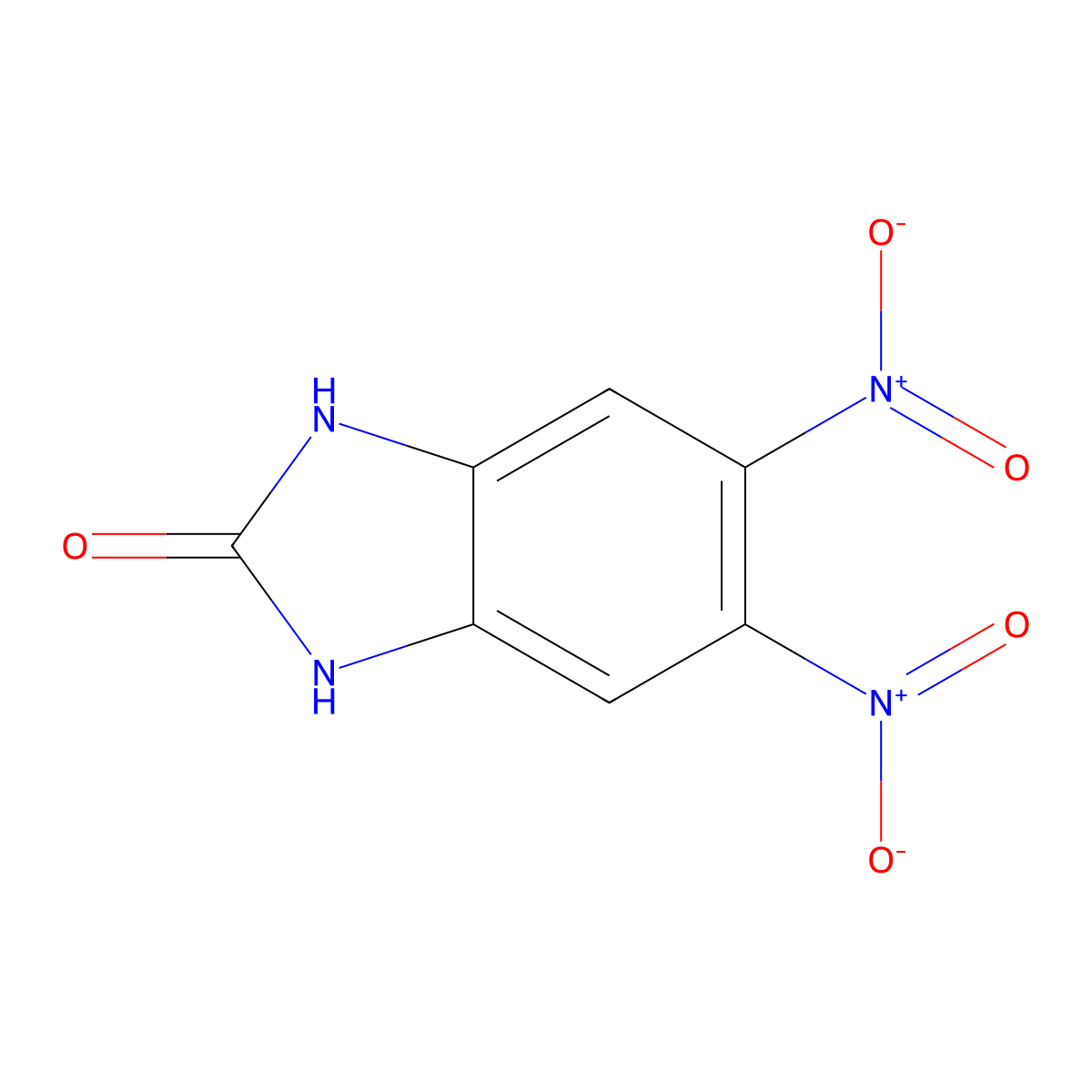 1,3-Dihydro-5,6-dinitro-2H-benzimidazol-2-one molecular structure, CAS 3705-86-0