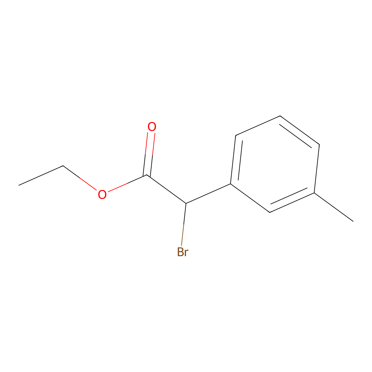 Ethyl 2-bromo-2-(3-methylphenyl)acetate molecular structure, CAS 37051-40-4