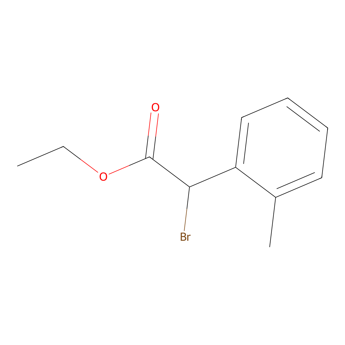 Ethyl 2-bromo-2-(2-methylphenyl)acetate molecular structure, CAS 37051-41-5