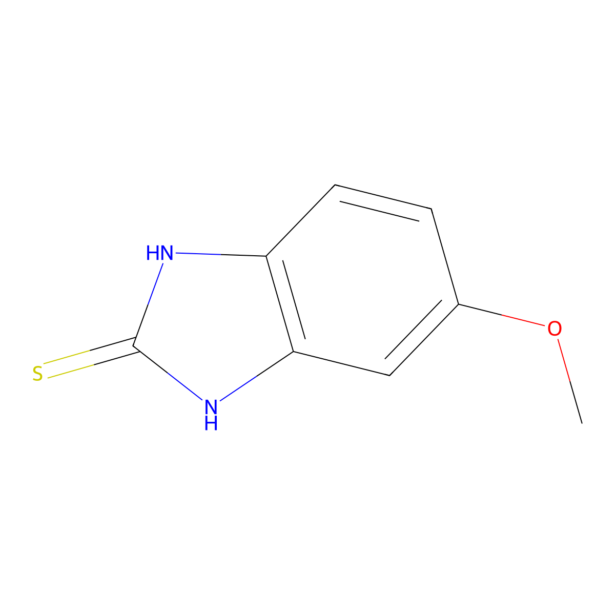 5-Methoxy-2-mercaptobenzimidazole molecular structure, CAS 37052-78-1