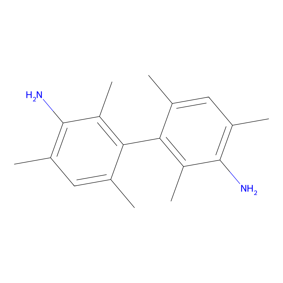 [1,1'-Biphenyl]-3,3'-diamine, 2,2',4,4',6,6'-hexamethyl- molecular structure, CAS 37055-28-0
