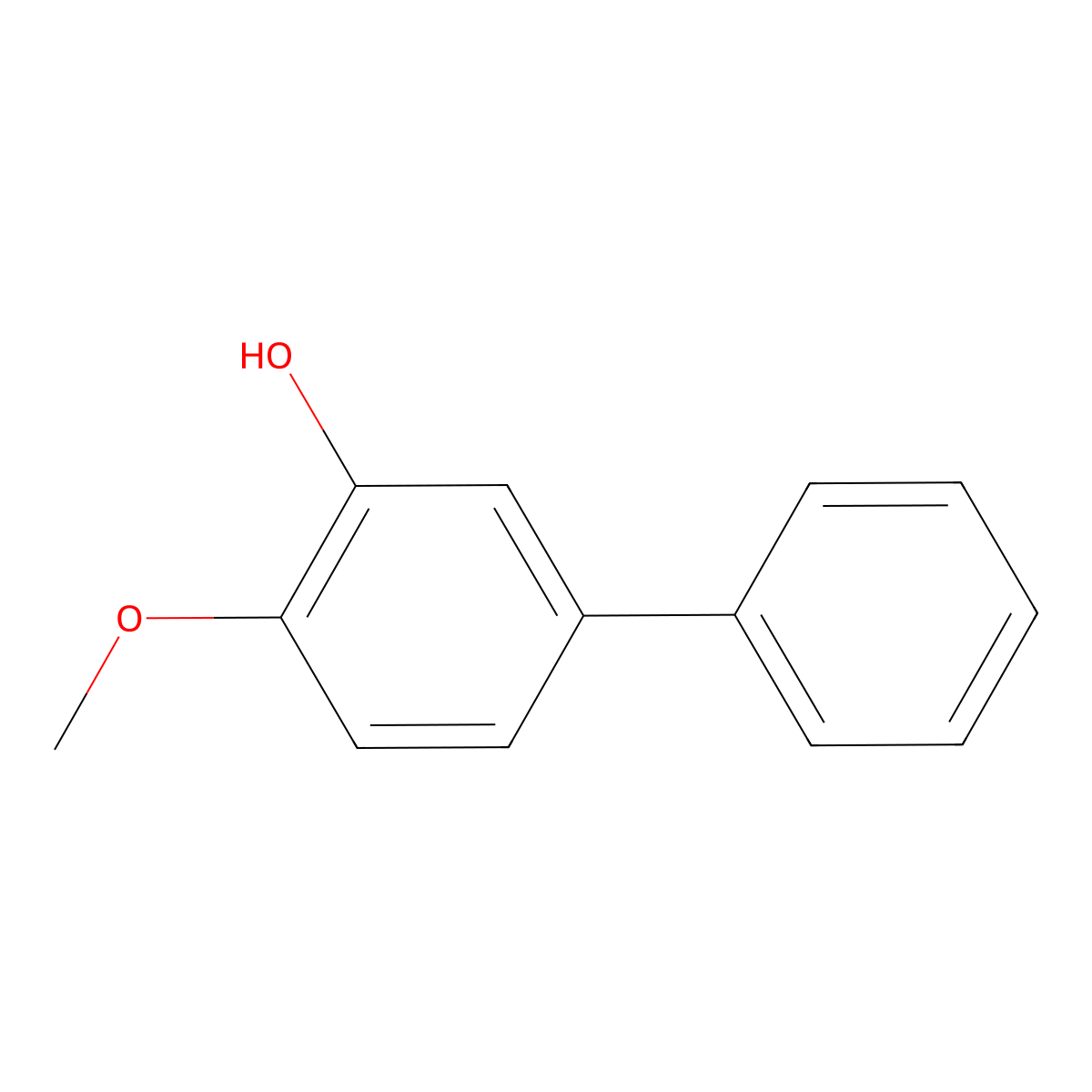 2-Methoxy-5-phenylphenol molecular structure, CAS 37055-80-4