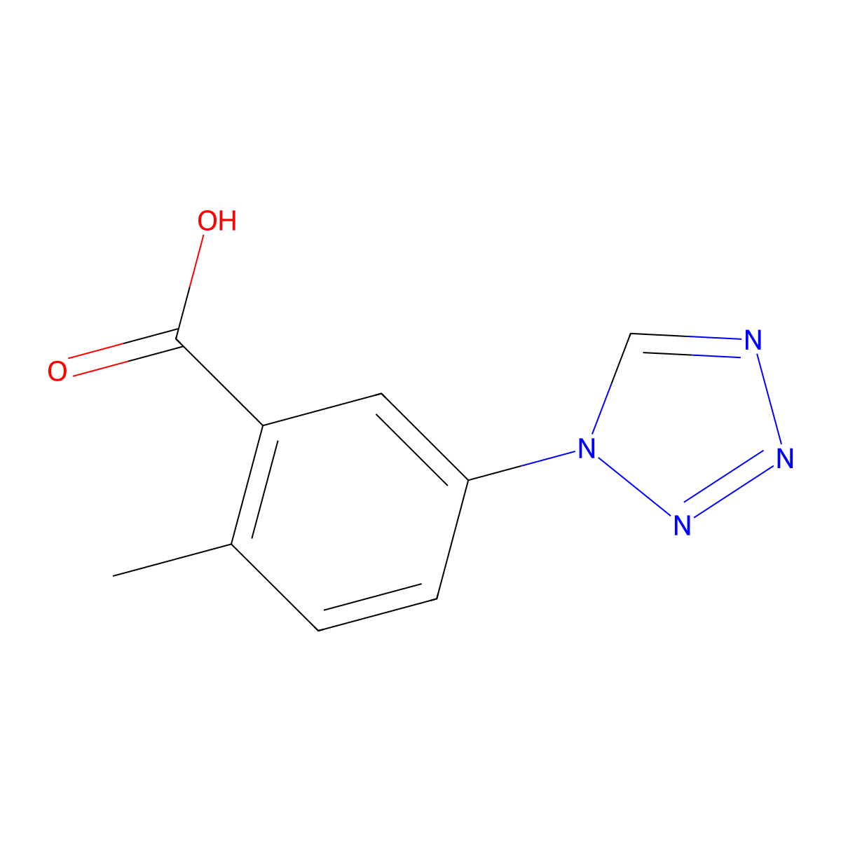 2-Methyl-5-(1H-tetrazol-1-yl)benzoic Acid molecular structure, CAS 370560-58-0