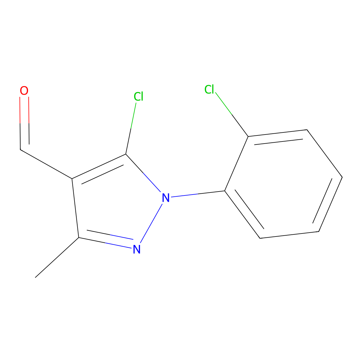 5-Chloro-1-(2-chlorophenyl)-3-methyl-1H-pyrazole-4-carbaldehyde molecular structure, CAS 370561-61-8