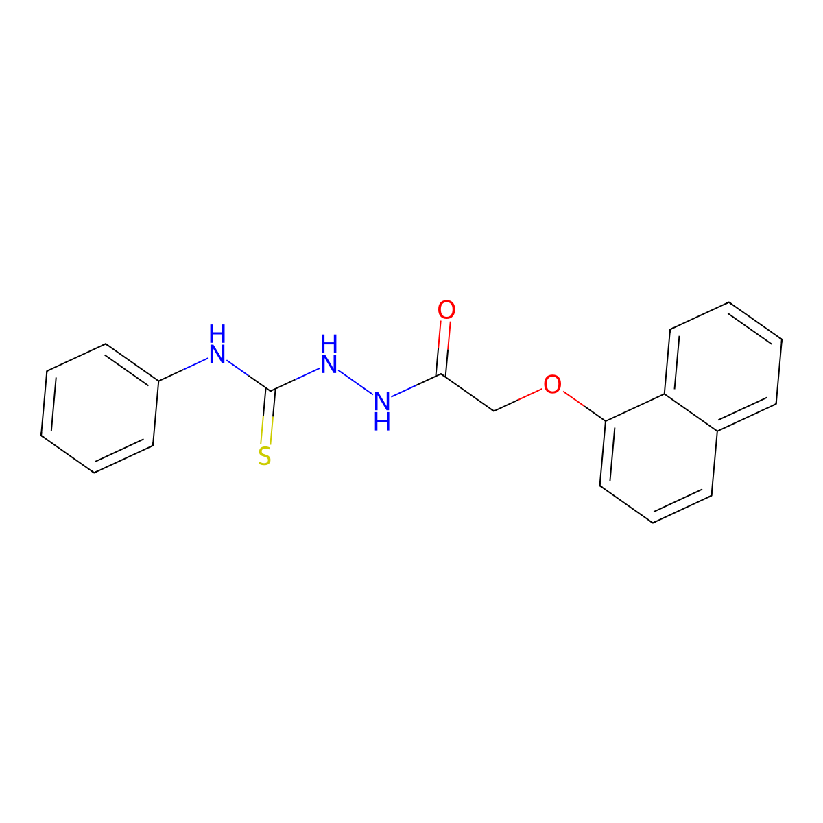 2-(naphthalen-1-yloxy)-N-[(phenylcarbamothioyl)amino]acetamide molecular structure, CAS 370563-15-8
