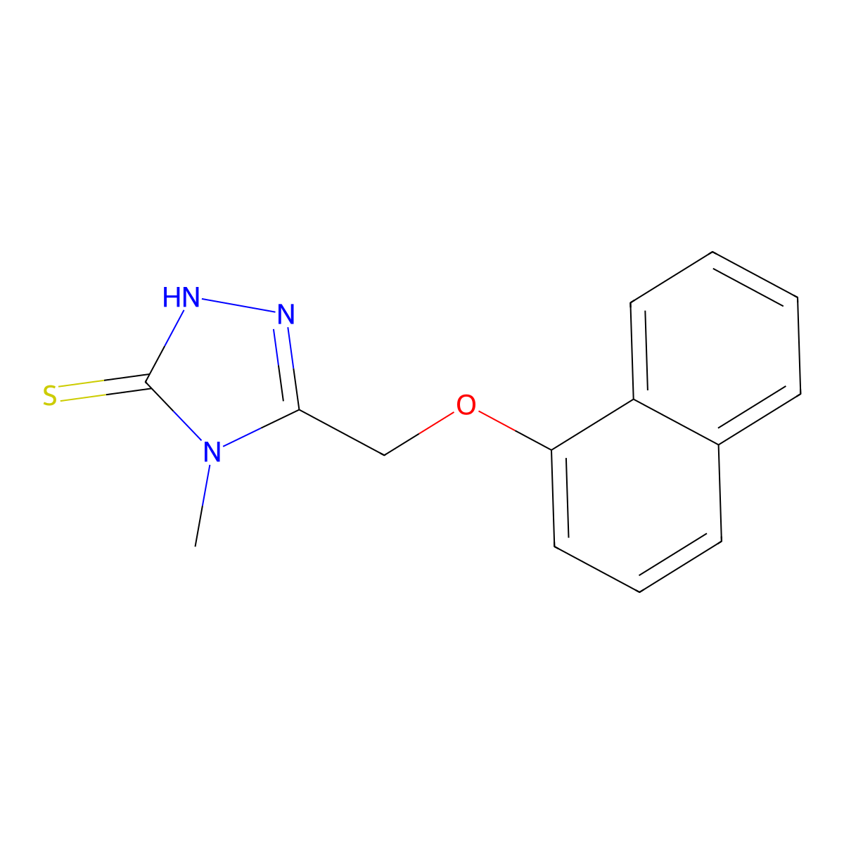 4-Methyl-5-((naphthalen-1-yloxy)methyl)-4h-1,2,4-triazole-3-thiol molecular structure, CAS 370563-52-3