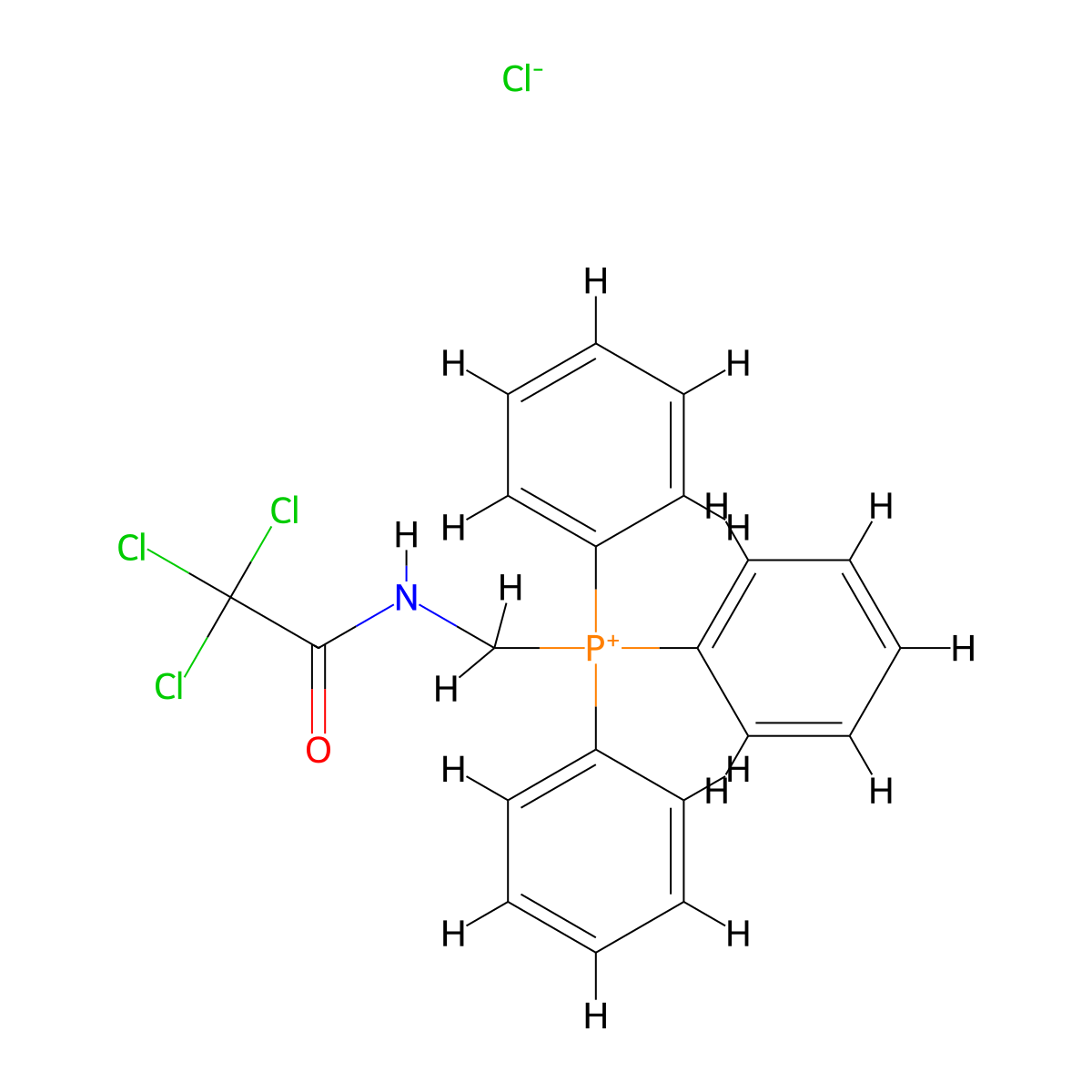 Triphenyl-((2,2,2-trichloro-acetylamino)-methyl)-phosphonium, chloride molecular structure, CAS 37057-64-0