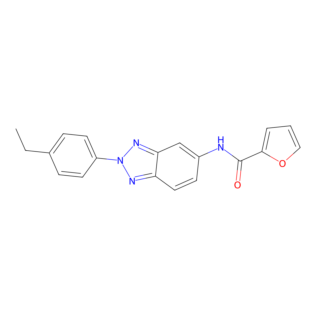 N-[2-(4-ethylphenyl)benzotriazol-5-yl]furan-2-carboxamide molecular structure, CAS 370572-24-0