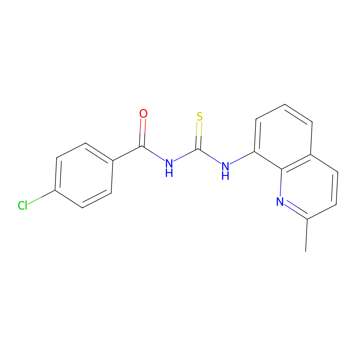 4-chloro-N-[(2-methylquinolin-8-yl)carbamothioyl]benzamide molecular structure, CAS 370572-43-3