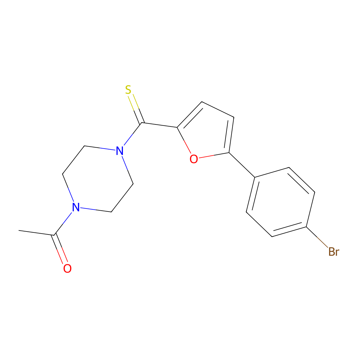 1-(4-(5-(4-Bromophenyl)furan-2-carbonothioyl)piperazin-1-yl)ethanone molecular structure, CAS 370572-69-3