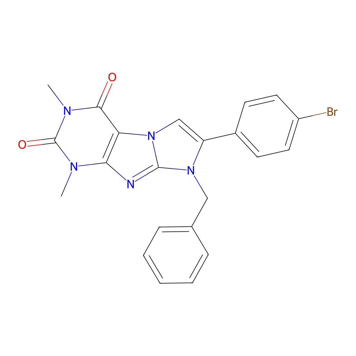 6-Benzyl-7-(4-bromophenyl)-2,4-dimethylpurino[7,8-a]imidazole-1,3-dione molecular structure, CAS 370572-86-4