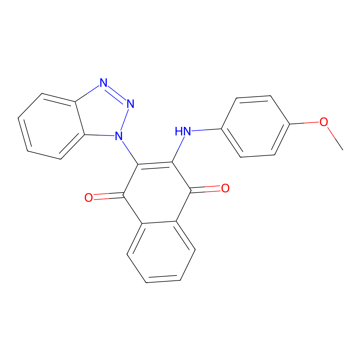 2-(1H-benzotriazol-1-yl)-3-[(4-methoxyphenyl)amino]naphthalene-1,4-dione molecular structure, CAS 370572-95-5
