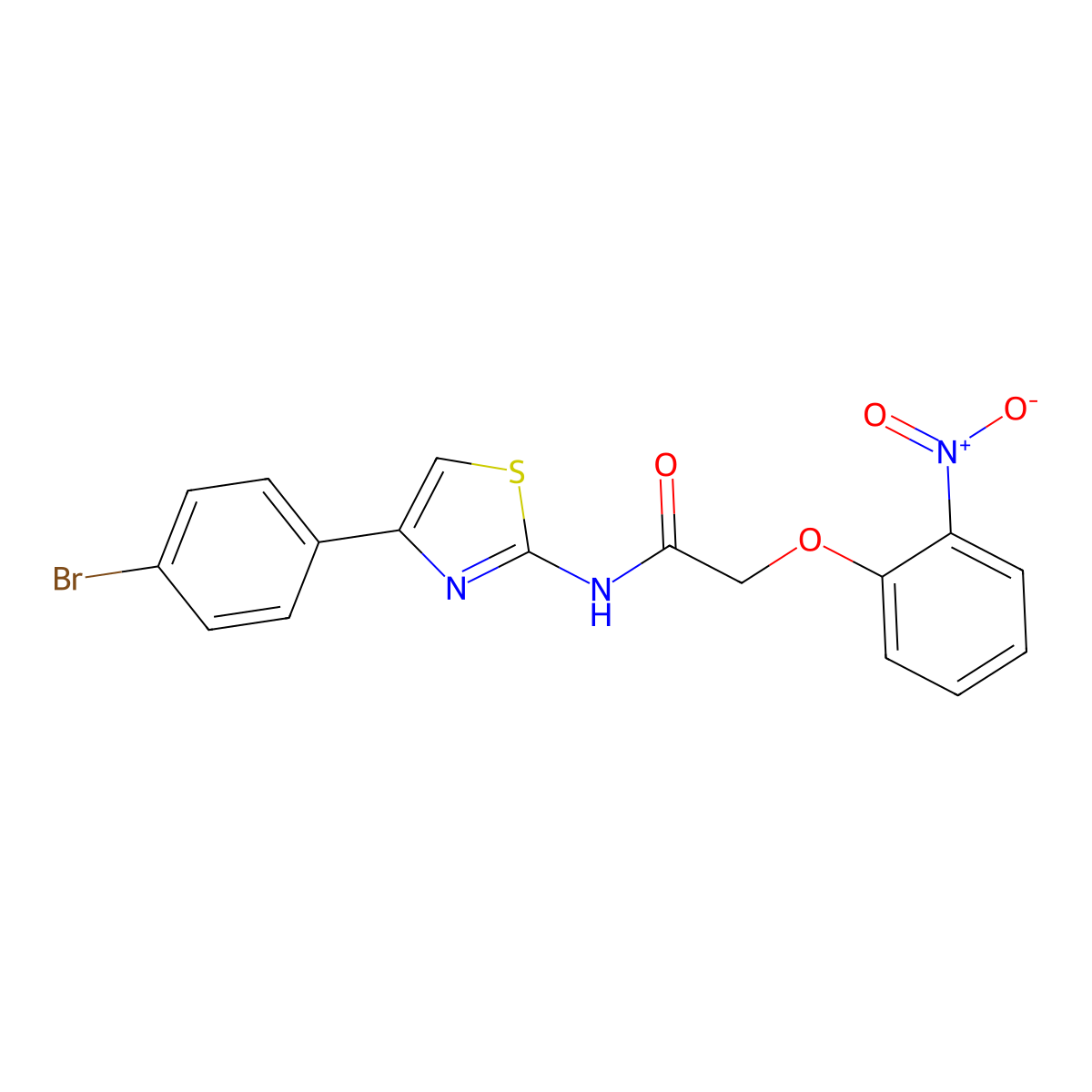 N-[4-(4-bromophenyl)-1,3-thiazol-2-yl]-2-(2-nitrophenoxy)acetamide molecular structure, CAS 370572-99-9