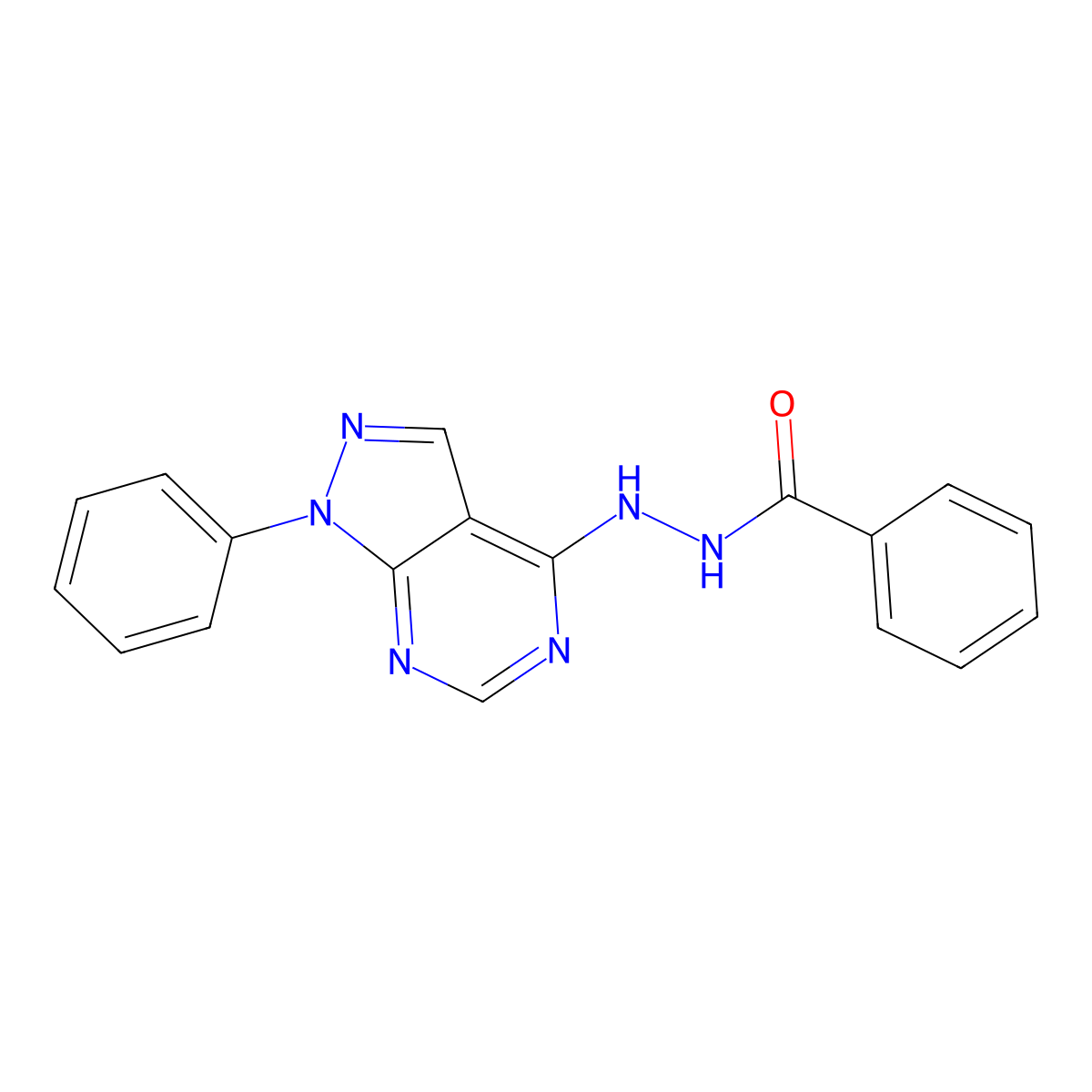 N'-(1-phenyl-1H-pyrazolo[3,4-d]pyrimidin-4-yl)benzohydrazide molecular structure, CAS 370573-28-7