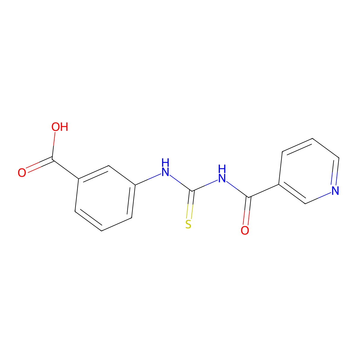3-(3-Nicotinoylthioureido)benzoic acid molecular structure, CAS 370574-29-1