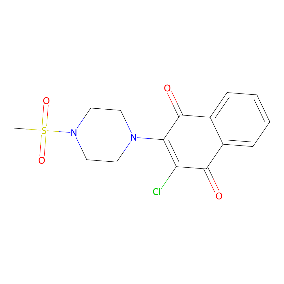 2-Chloro-3-[4-(methylsulfonyl)piperazin-1-yl]naphthalene-1,4-dione molecular structure, CAS 370574-38-2