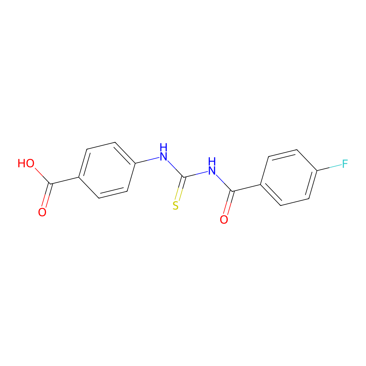 4-({[(4-Fluorobenzoyl)amino]carbothioyl}amino)benzoic acid molecular structure, CAS 370574-41-7