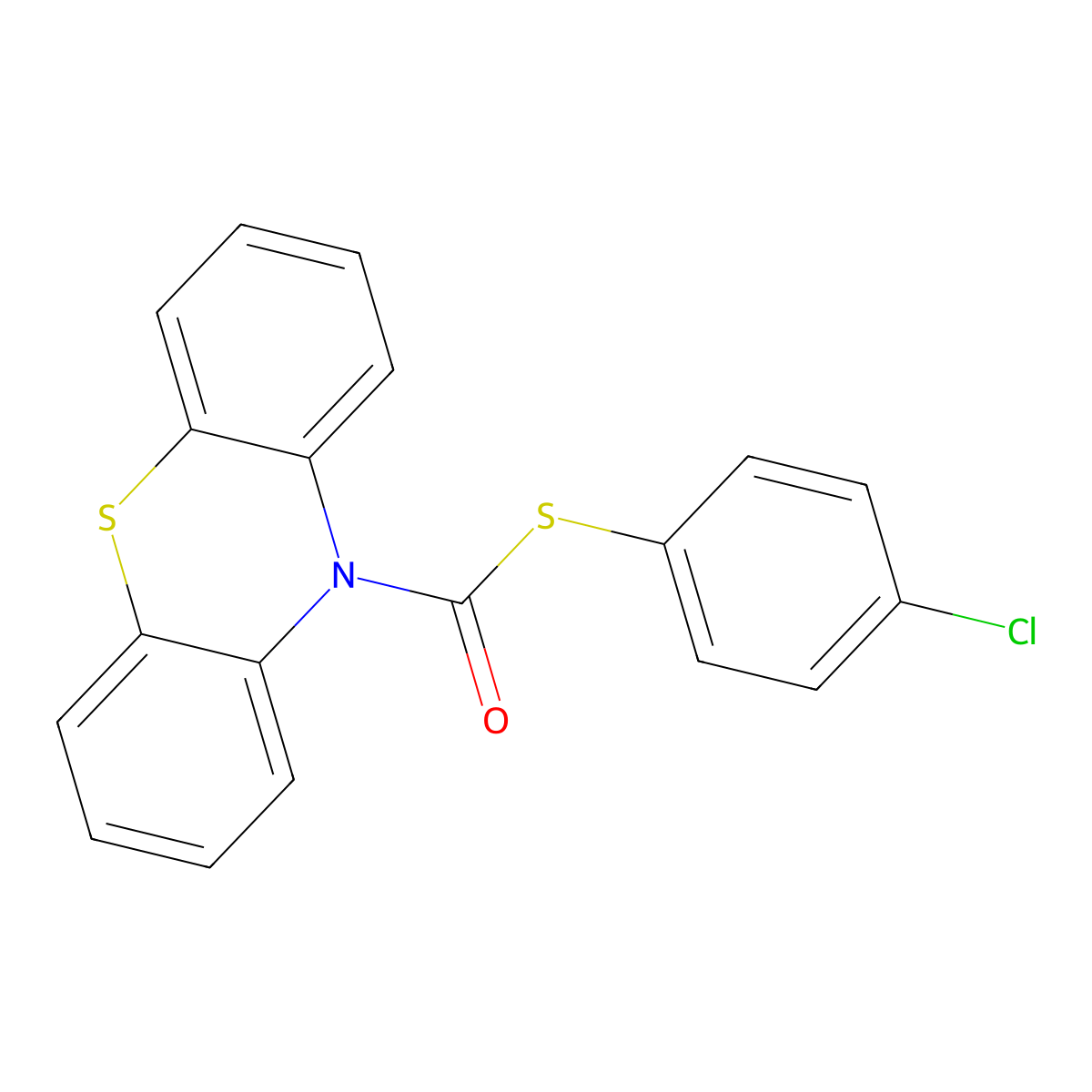 S-(4-chlorophenyl) 10H-phenothiazine-10-carbothioate molecular structure, CAS 370574-50-8