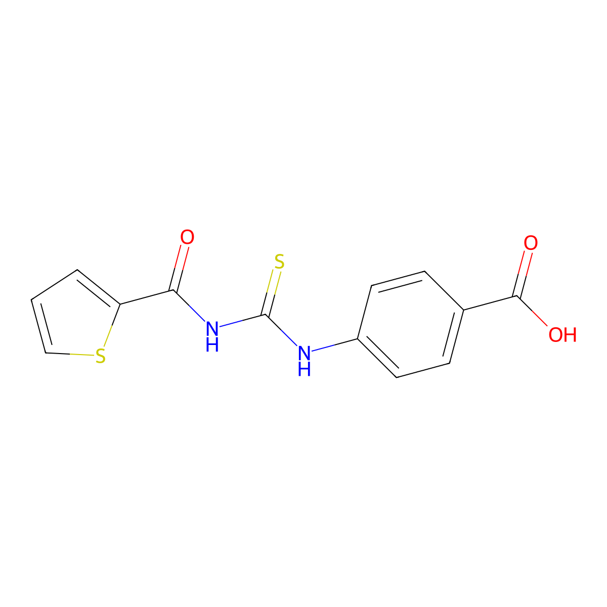4-{[(Thiophen-2-ylcarbonyl)carbamothioyl]amino}benzoic acid molecular structure, CAS 370574-94-0