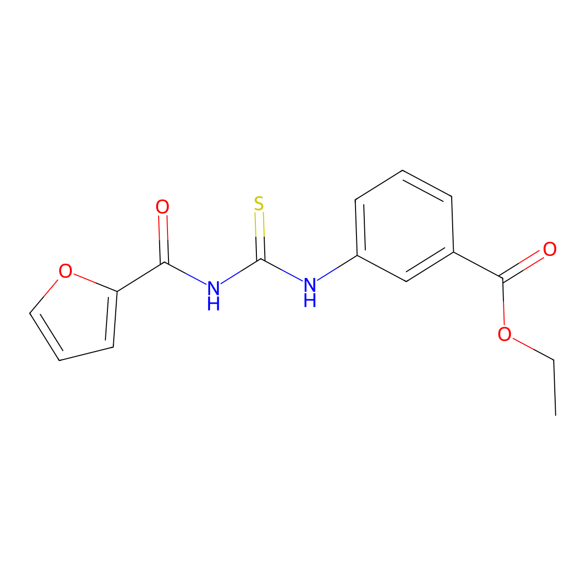 Ethyl 3-(furan-2-carbonylcarbamothioylamino)benzoate molecular structure, CAS 370575-09-0