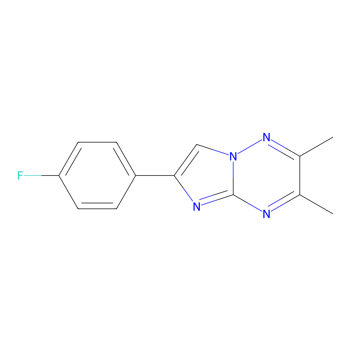 6-(4-Fluorophenyl)-2,3-dimethylimidazo[1,2-b][1,2,4]triazine molecular structure, CAS 370575-26-1