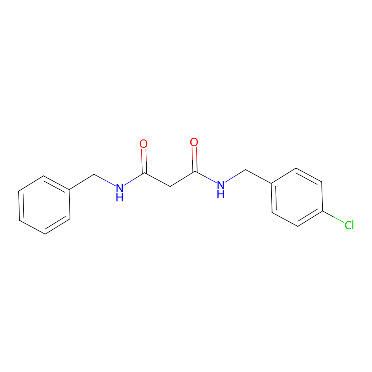 N-benzyl-N'-[(4-chlorophenyl)methyl]propanediamide molecular structure, CAS 370575-58-9