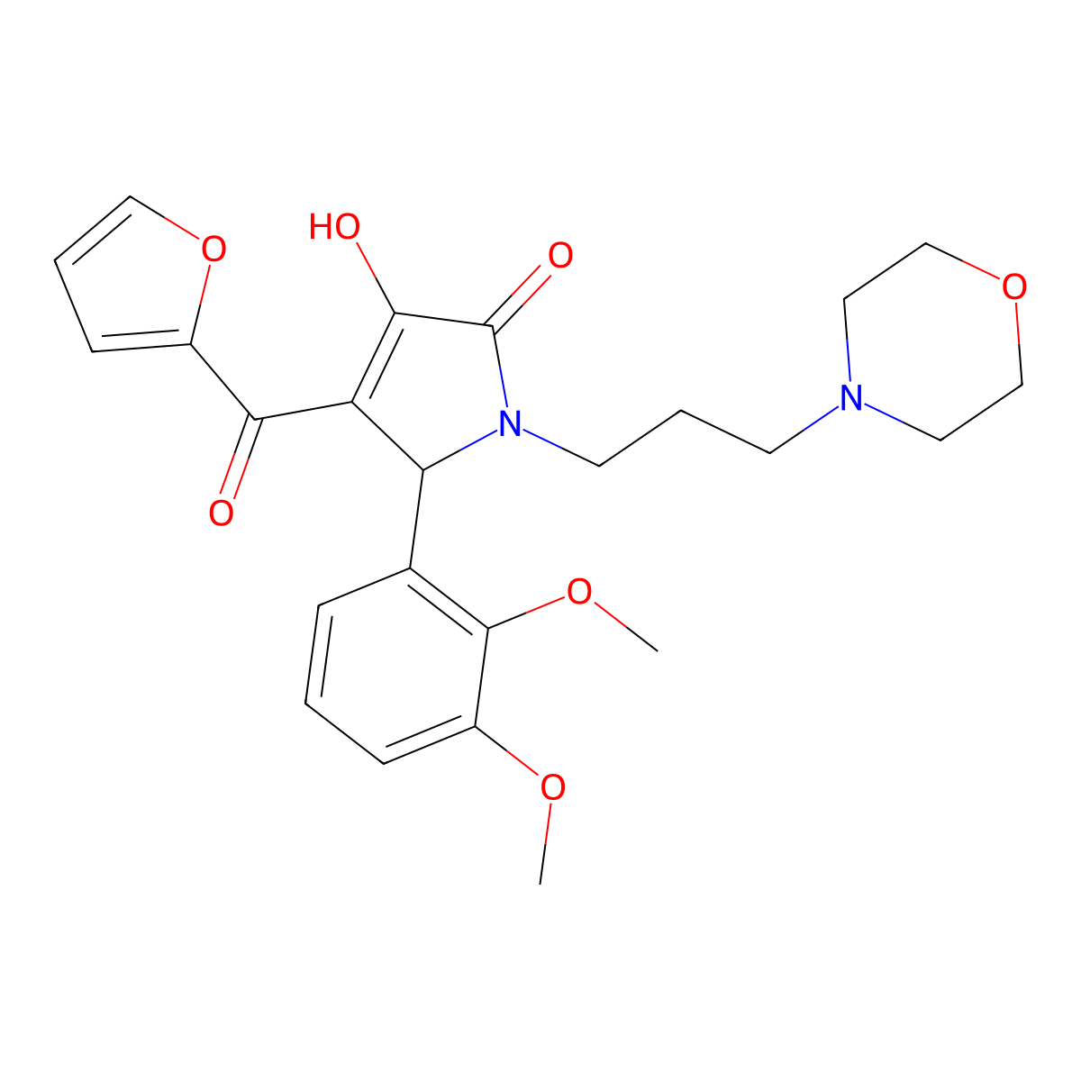 5-(2,3-dimethoxyphenyl)-4-(furan-2-carbonyl)-3-hydroxy-1-(3-morpholinopropyl)-1H-pyrrol-2(5H)-one molecular structure, CAS 370575-69-2