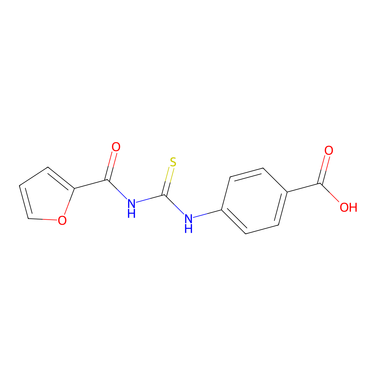 4-{[(Furan-2-ylcarbonyl)carbamothioyl]amino}benzoic acid molecular structure, CAS 370576-49-1