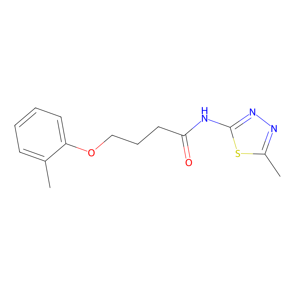 4-(2-methylphenoxy)-N-(5-methyl-1,3,4-thiadiazol-2-yl)butanamide molecular structure, CAS 370576-57-1